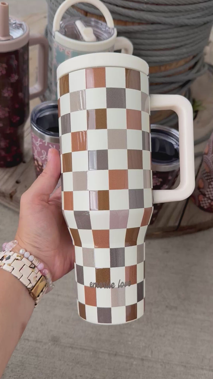 The Hydrate+ 40oz Tumbler - Autumn Checkered