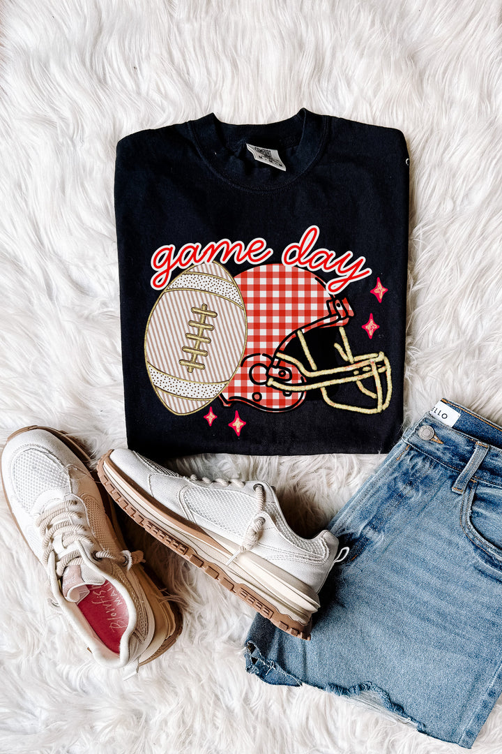 Game Day Football Helmet Graphic Tee - Multiple Colors