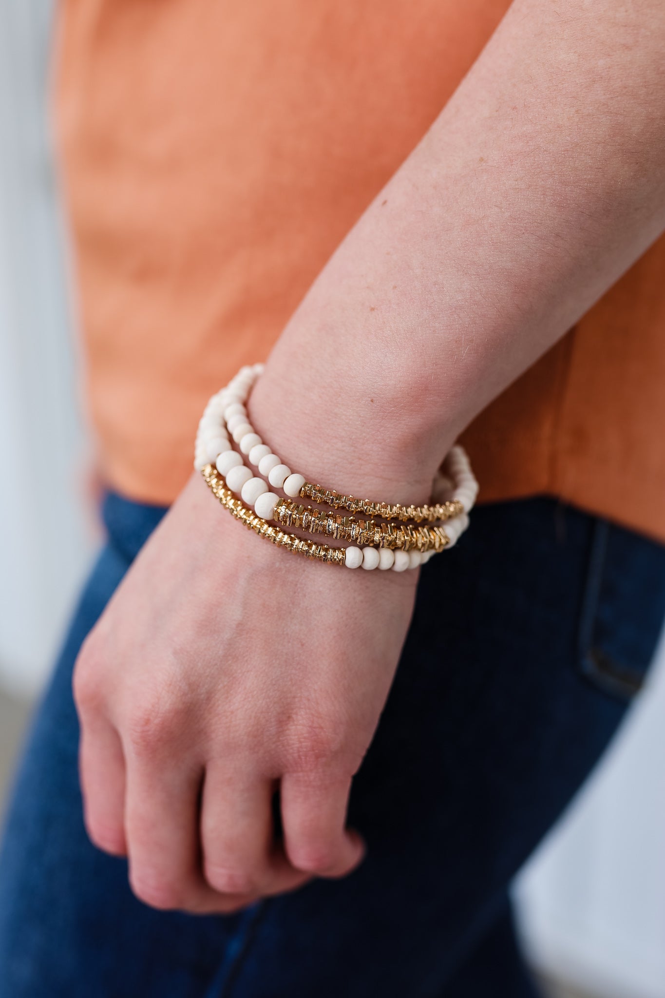 Jewel Textured Bar Stackable Bracelet
